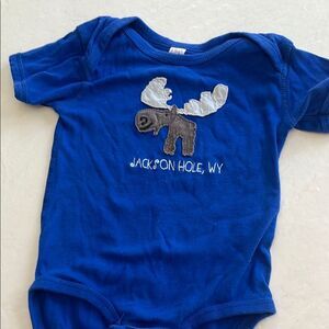 Blue Baby Onesie with Moose Design
